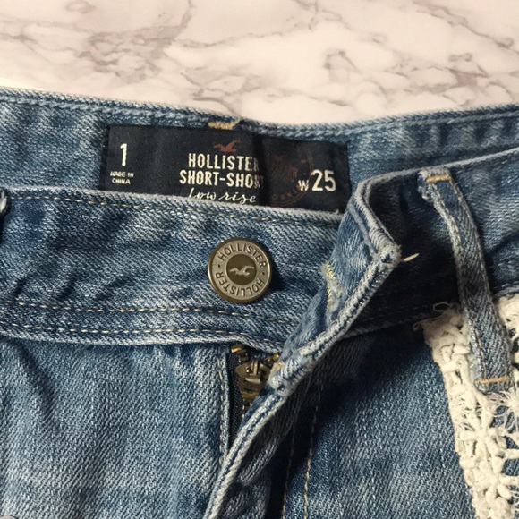 Hollister White Floral Crochet Lace Pocket Shorts - Picture 8 of 8